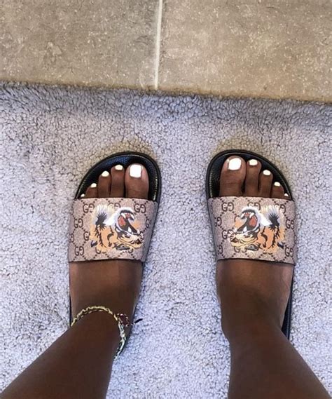 gucci sandals lion|Gucci slippers women.